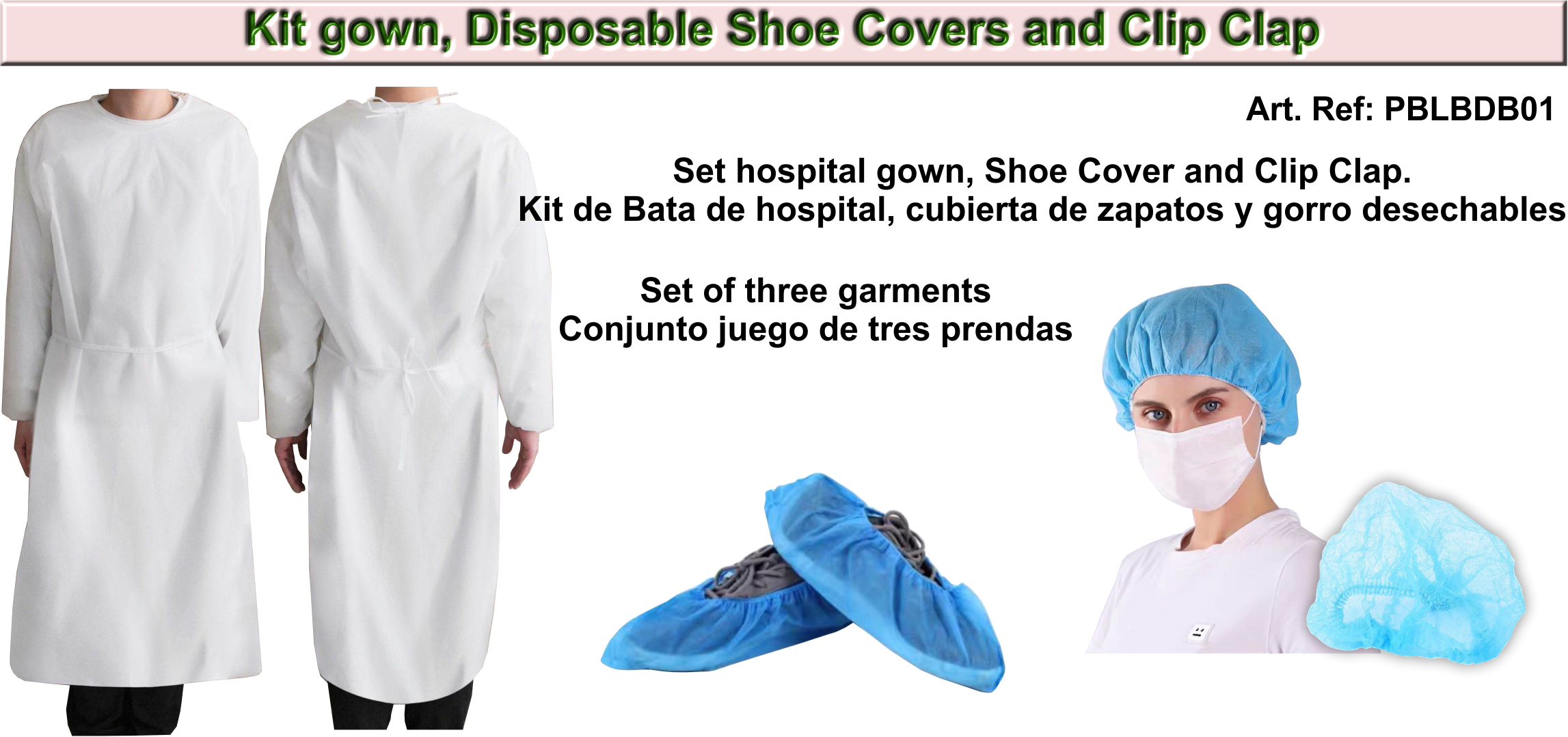 U Set hospital gown, Shoe Cover and Clip Clap.png